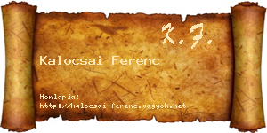 Kalocsai Ferenc névjegykártya