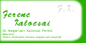 ferenc kalocsai business card